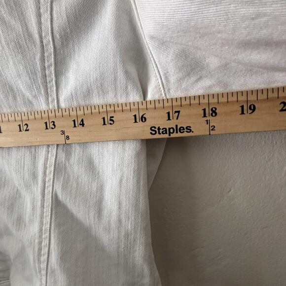 GUESS Los Angeles 1981 White Denim Jacket Women’s XL Stretch Cotton - Picture 8 of 11